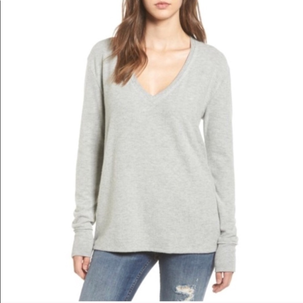 NWT BP Nordstrom V-Neck Sweater Grey Size XXSmall